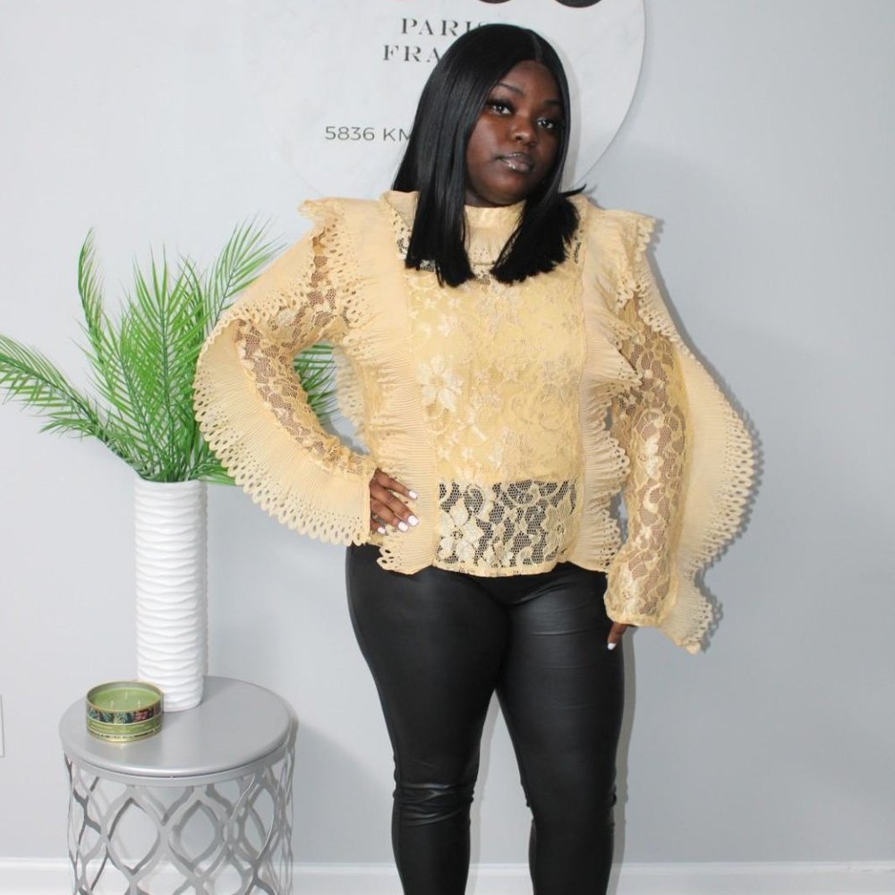 NWOT Two-Piece Lace Ruffle Blouse